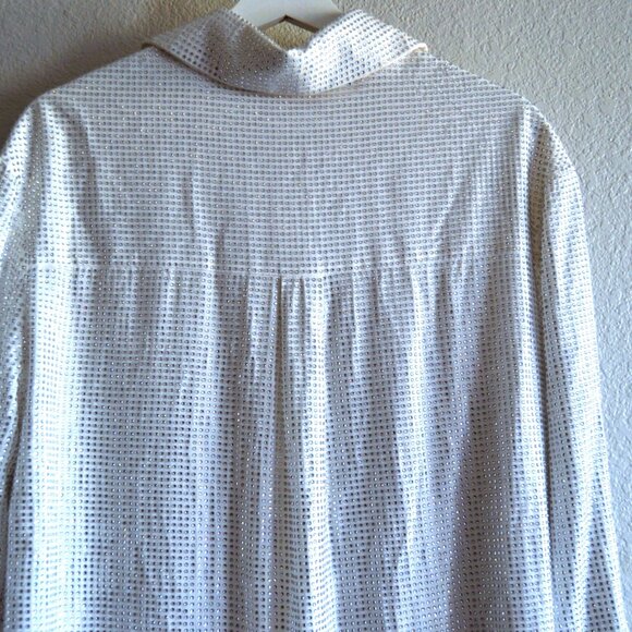 RETROFETE (NEW YORK) RHINSTONE WHITE L/S CUFF SHIRT- NWT $175 - Picture 12 of 13